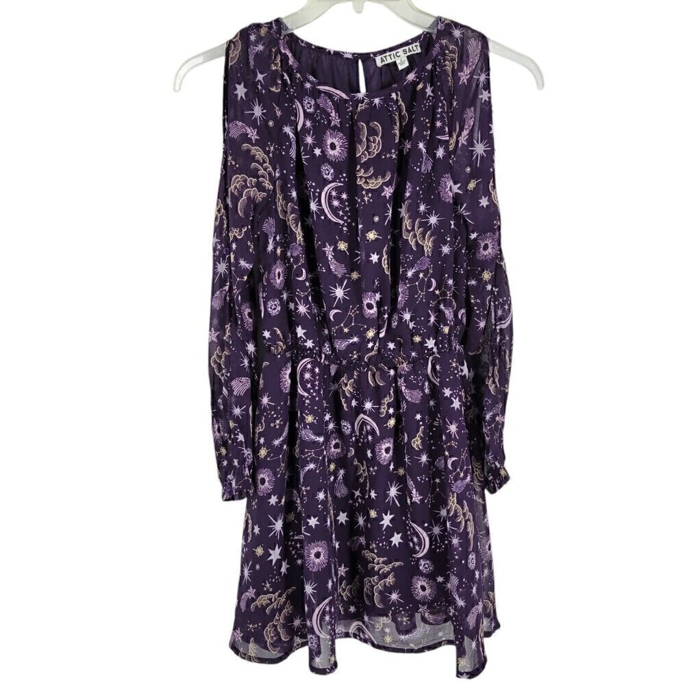 Attic Salt Cold Shoulder Mini Dress Small Celestial Witchy whimsigoth fairy